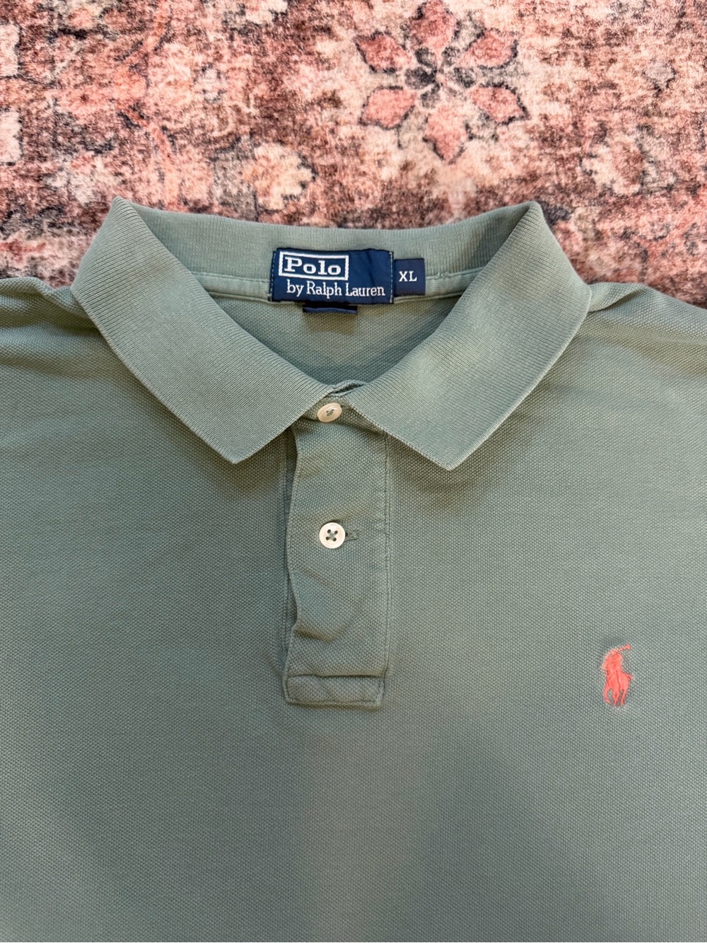 Ralph Lauren Polo Short Sleeve Pique in Olive Green with Pink Pony